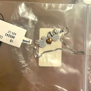 Brand new Mickey and Minnie sterling silver adjustable bracelet